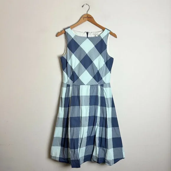 L.L. Bean | Dresses | Ll Bean Signature Blue Check Sleeveless Cotton Belted  Aline Dress 6 S | Poshmark